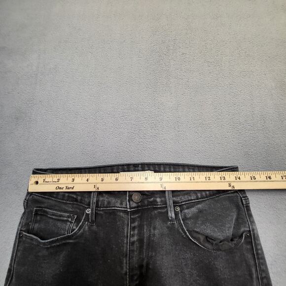 Levis Jeans Womens 6 Black Mid Rise Skinny Distressed Stretch Denim - Picture 8 of 10